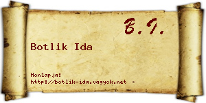 Botlik Ida névjegykártya